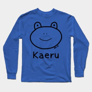 Kaeru (Frog) Japanese design in black Long Sleeve T-Shirt